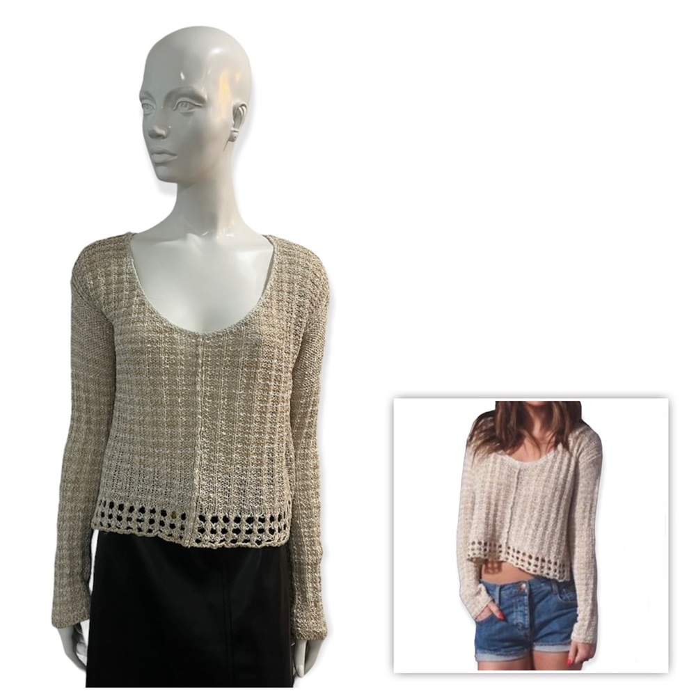 Free People Cotton Linen Knit Sweater - Picture 2 of 12